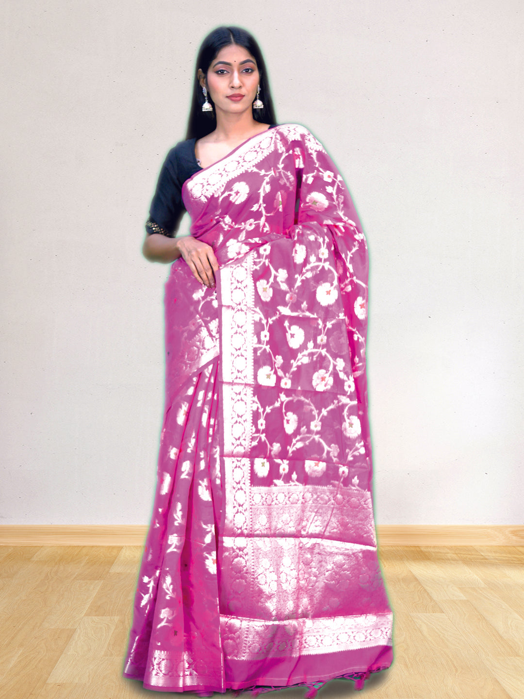 Banarasi Georgatte Jangla Silk Saree