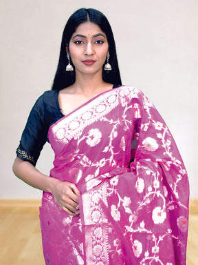 Banarasi Georgatte Jangla Silk Saree