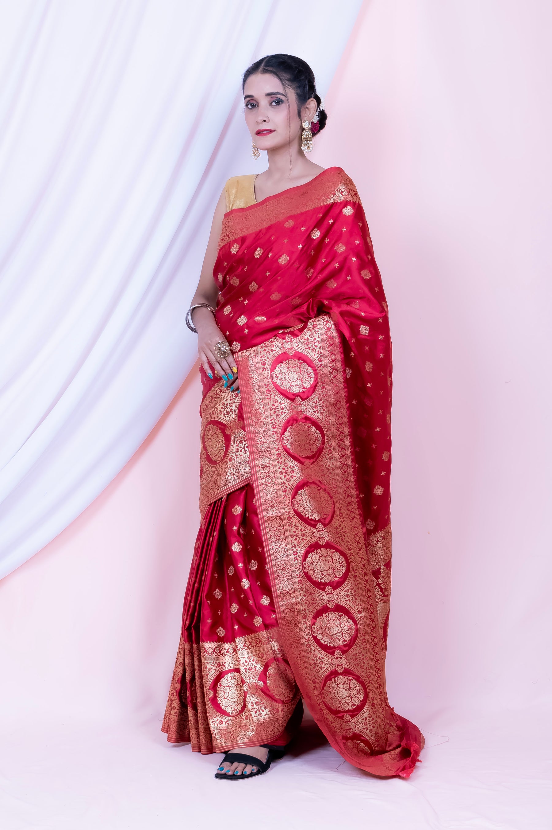 Banarasi Mushroo Satin Silk Saree