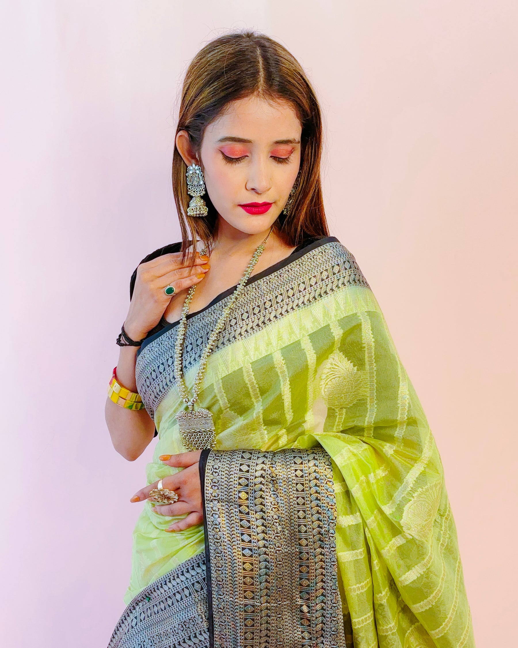 Banarasi Chinya Silk Saree