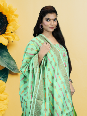 Banarasi Cotton Silk Alfi Suit