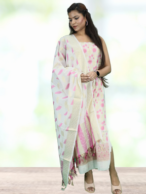 Banarasi Cotton Mina Silk Suit