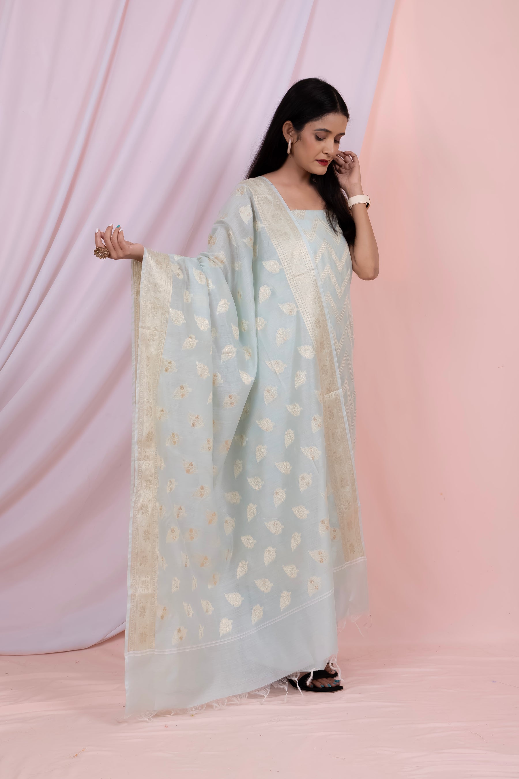 Banarasi Zig Zag Reshmi-Silk Suit