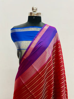 Banarasi Mysore Silk strip Saree