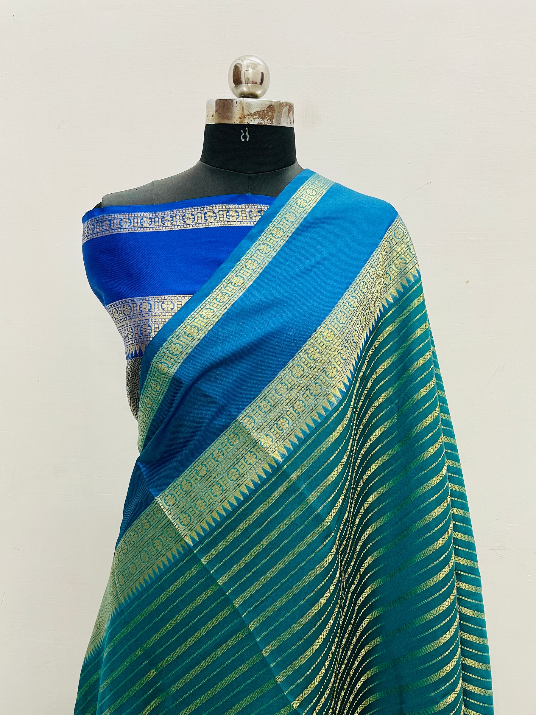 Banarasi Mysore Silk strip Saree