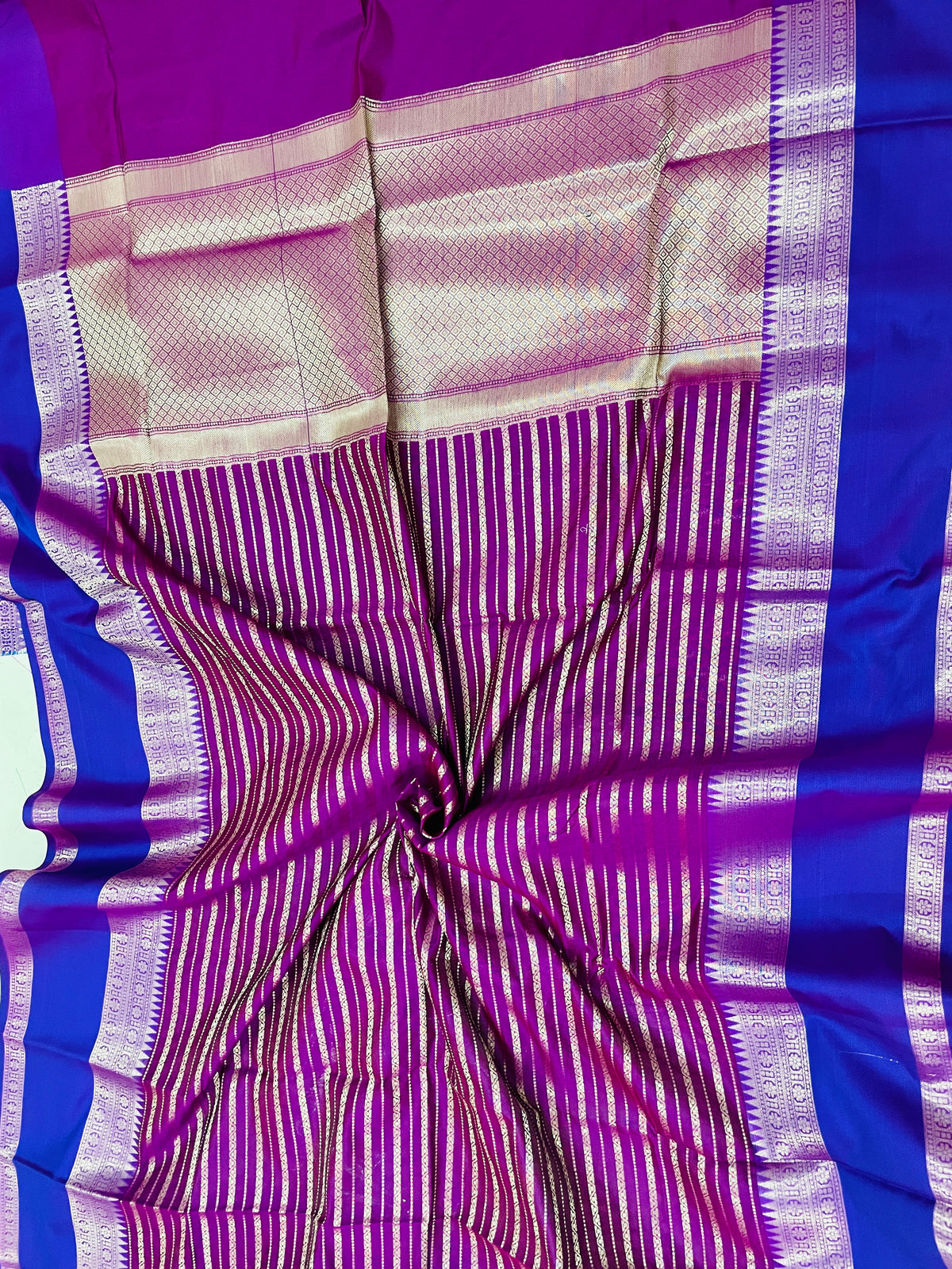 Banarasi Mysore Silk strip Saree