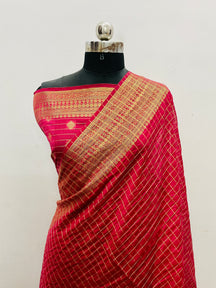 Banarasi Georgatte Check Saree