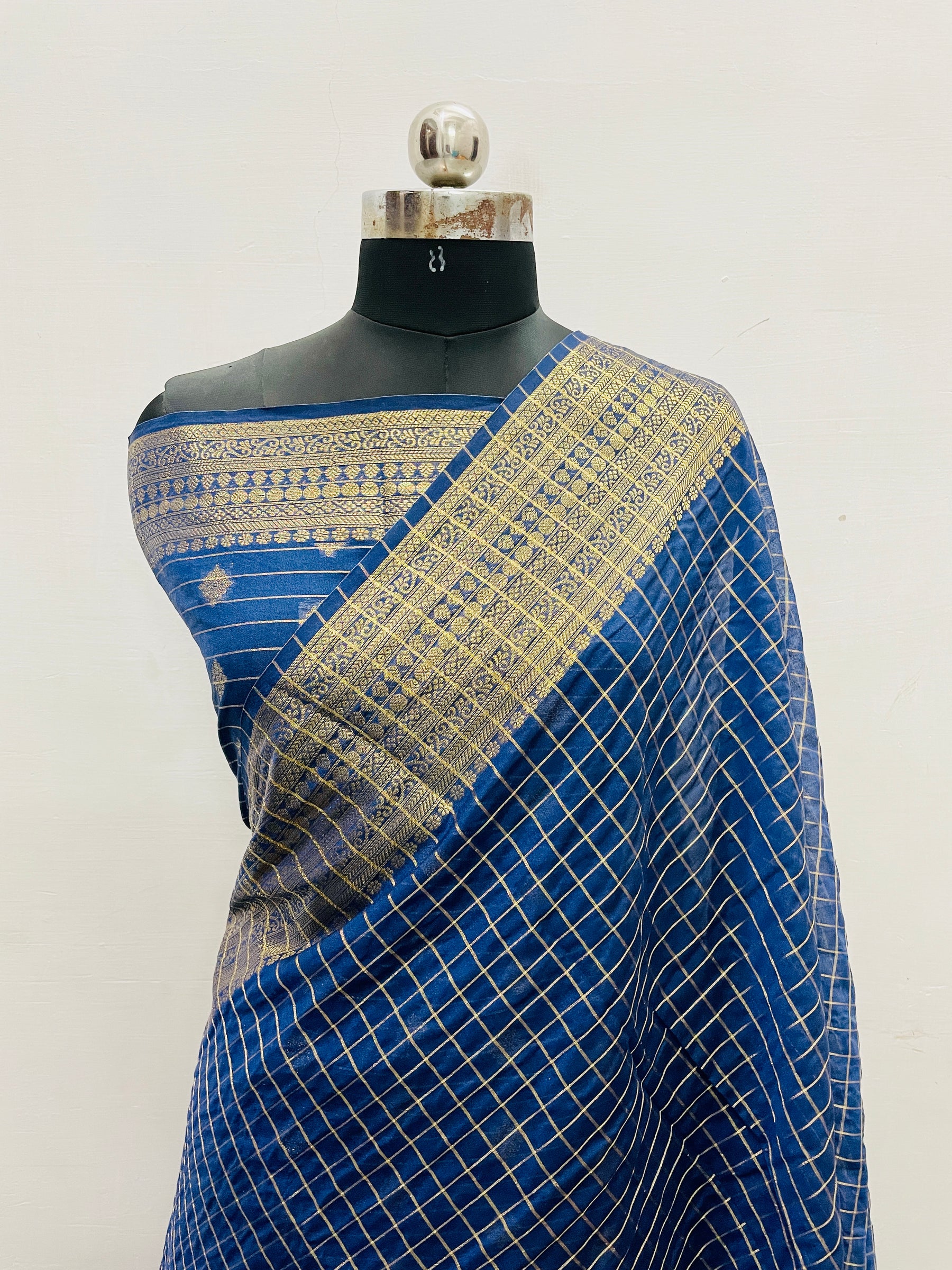 Banarasi Georgatte Check Saree