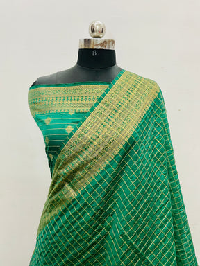 Banarasi Georgatte Check Saree