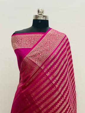 Banarasi Georgatte Silk Strip Saree