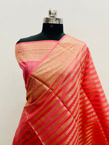 Banarasi Georgatte Silk Strip Saree