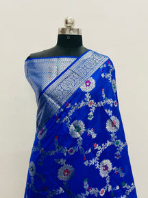 Banarasi Georgatte Mina Jaal Silk Saree