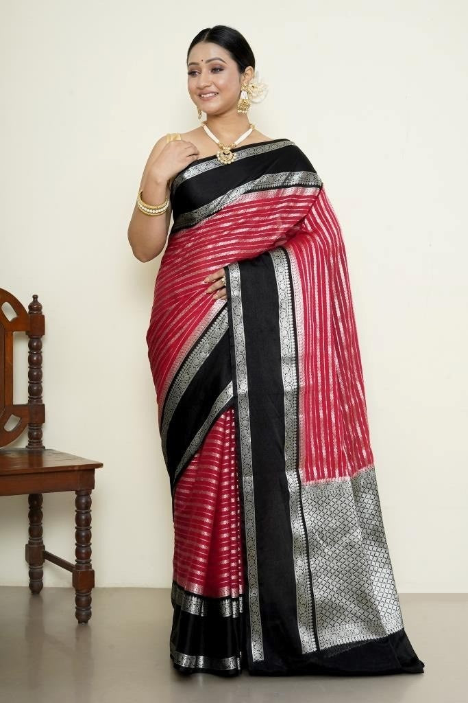 Banarasi Warm strip Silk